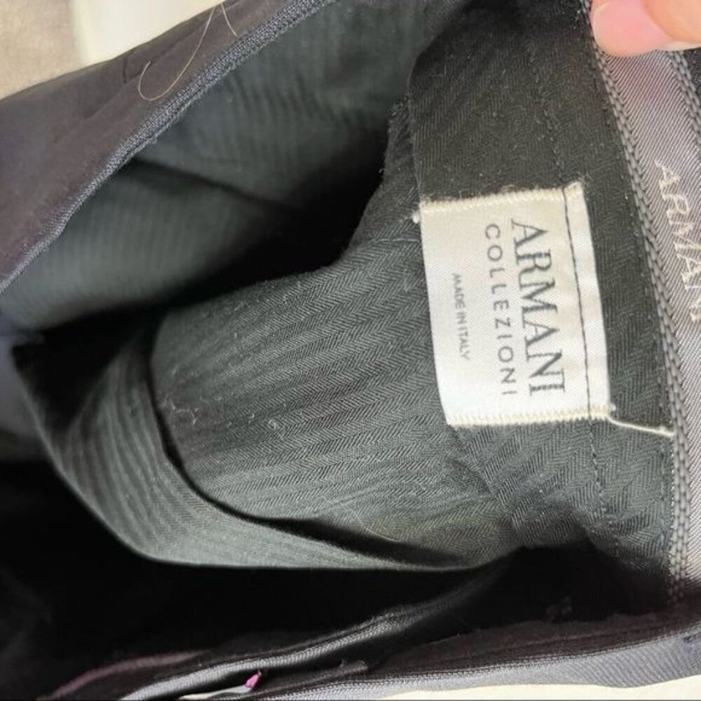 Men's Armani Collezioni Flat Front Italian Trousers - Picture 8 of 10